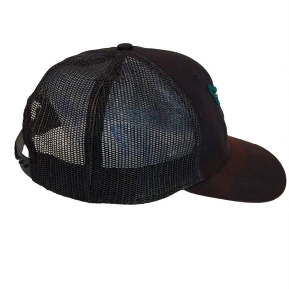Eagle Eyes Mesh Trucker Hat Embroidered Green Black Beige Snap Back Richardson - Picture 10 of 12